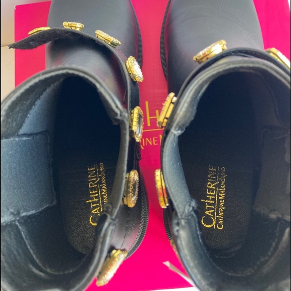 NWT  Black Ankle Boots w/crystals sz 8.5 designer inspired - Picture 7 of 10